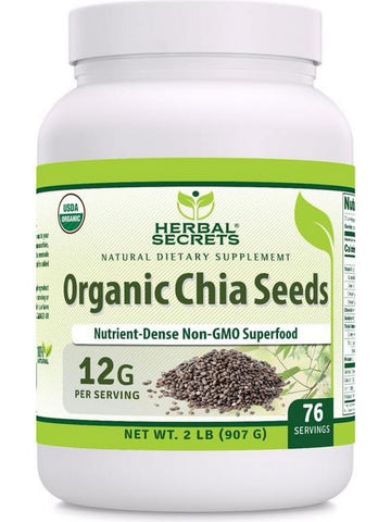 Herbal Secrets, Organic Chia Seeds Powder, 12 g, 2 lbs