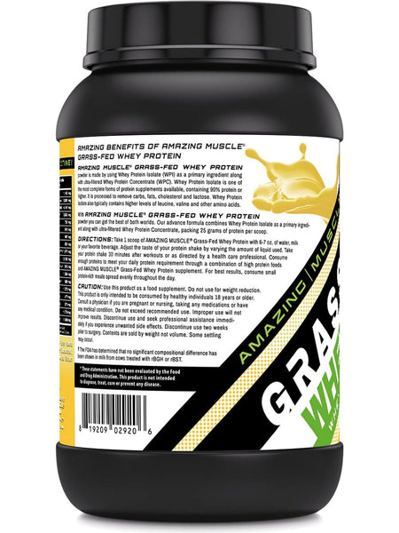 Amazing Muscle, Grass-Fed Whey Protein, Banana, 2 lbs