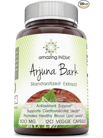 Amazing India, Arjuna Bark Extract, 500 mg, 120 Veggie Capsules