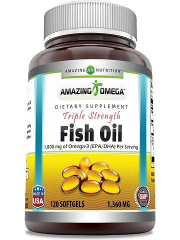 Amazing Omega, Triple Strength Fish Oil, 1360 mg, 120 softgels