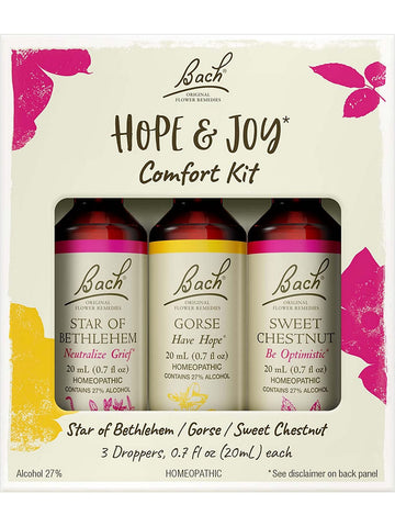 Bach Original Flower Essences, Hope & Joy Comfort Kit, 3 Droppers (0.7 fl oz each)