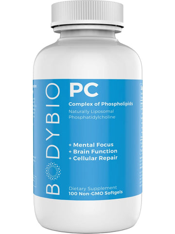 BodyBio, PC (Phosphatidylcholine), 100 Non-GMO Softgels