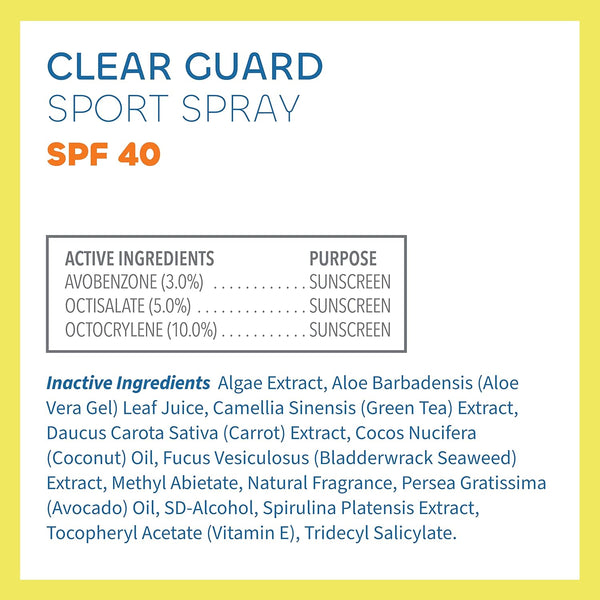 Seaweed Bath Co., Aloe & Avocado Oil Clear Guard Sport Spray SPF 40 Sunscreen, 6 fl oz