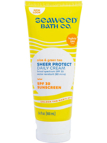 Seaweed Bath Co., Aloe & Green Tea Sheer Protect Daily Cream SPF 30 Sunscreen, 3.4 fl oz