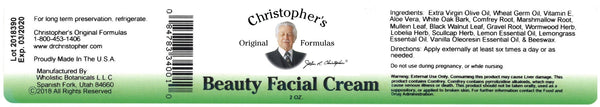 Christopher's Original Formulas, Beauty Facial Cream, 2 fl oz