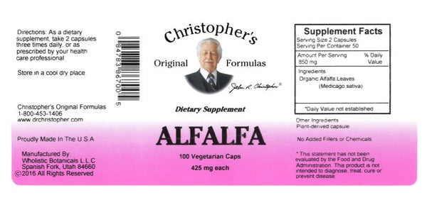 Christopher's Original Formulas, Alfalfa, 100 Vegetarian Caps
