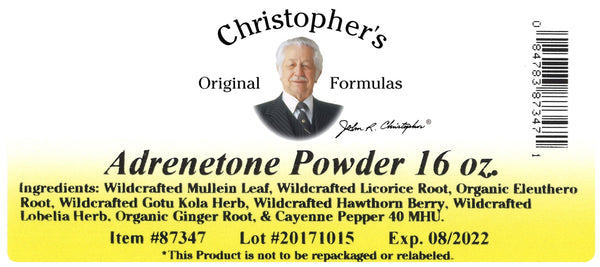 Christopher's Original Formulas, Adrenetone Powder, 16 oz