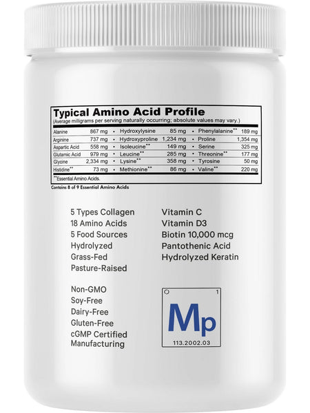 Codeage, Multi Collagen Peptides Platinum, Unflavored, 11.5 oz