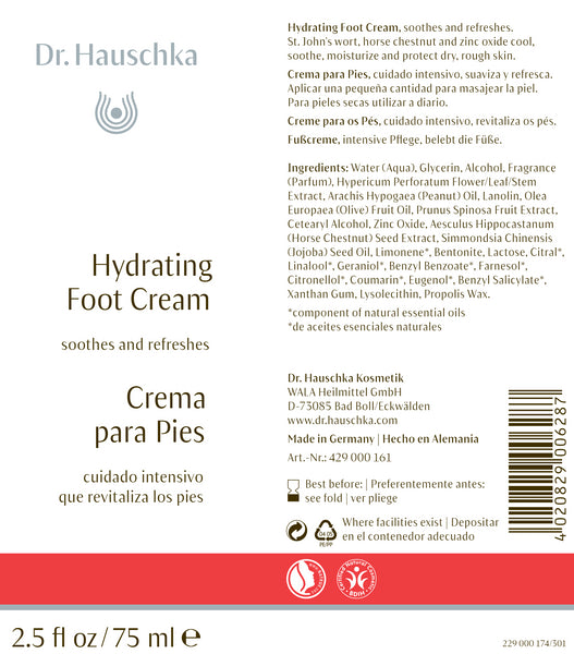 Dr. Hauschka Skin Care, Hydrating Foot Cream, 2.5 fl oz