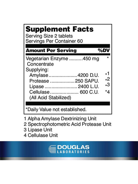 Douglas Labs, Vegetarian Enzyme, 120 Tablets