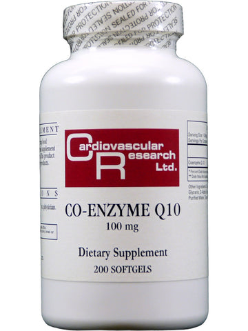 Cardiovascular Research Ltd., Co-Enzyme Q10, 100 mg, 200 Softgels