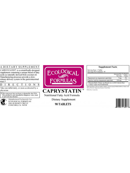 Ecological Formulas, Caprystatin, 90 Tablets