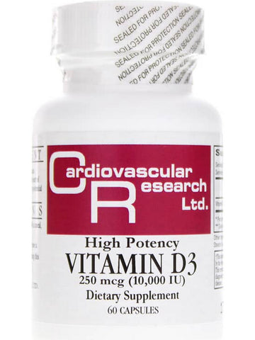 Cardiovascular Research Ltd., High Potency Vitamin D3, 250 mcg, 60 Softgels