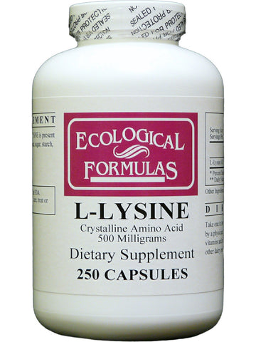 Ecological Formulas, L-Lysine, 500 mg, 250 Capsules
