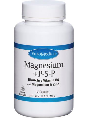 EuroMedica, Magnesium + P-5-P, 60 Capsules