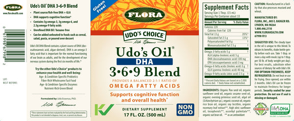 Flora, Udo's Oil 3-6-9 Blend, DHA, 17 fl oz