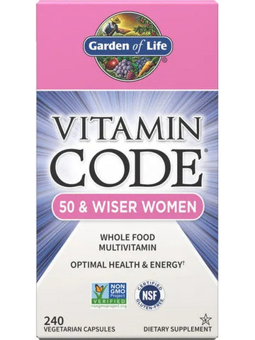Garden of Life, Vitamin Code, 50 & Wiser Women, 240 Vegetarian Capsules