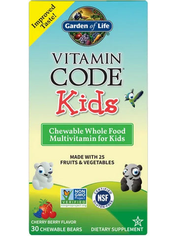 Garden of Life, Vitamin Code, Kids Chewable Multivitamin, Cherry Berry, 30 Chewable Bears