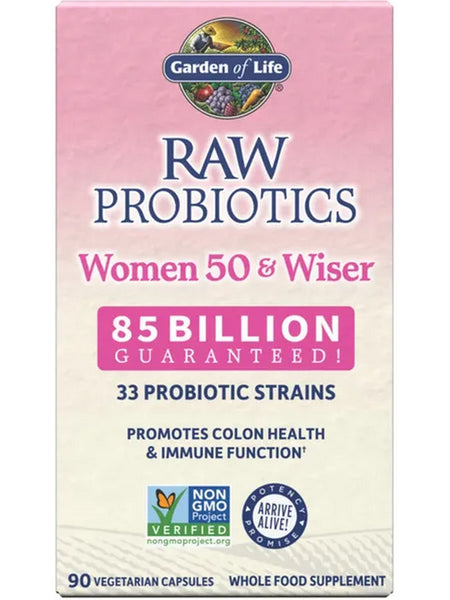 Garden of Life, RAW Probiotics Women 50 & Wiser, 90 Vegetarian Capsules