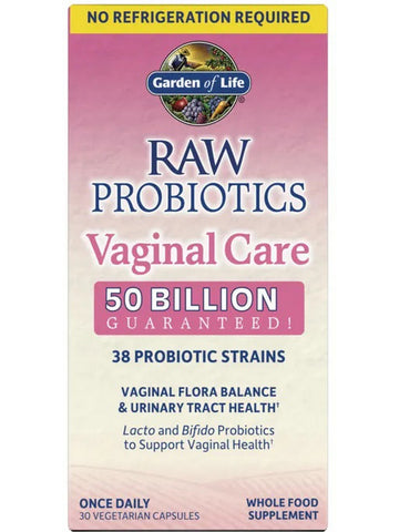 Garden of Life, Raw Probiotics Vaginal Care, Shelf-Stable, 30 Vegetarian Capsules