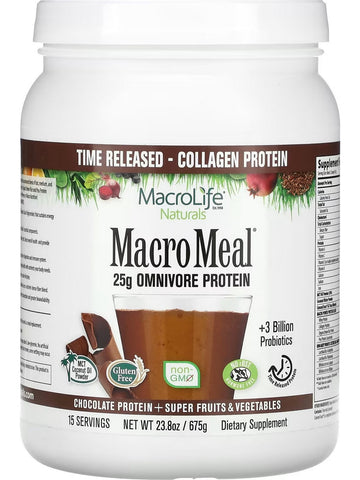 MacroLife Naturals, Macro Meal 25g Omnivore Protein, Chocolate, 23.8 oz