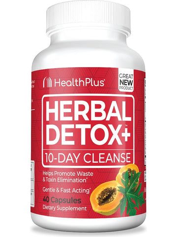 Health Plus, Herbal Detox + 10-Day Cleanse, 40 Capsules
