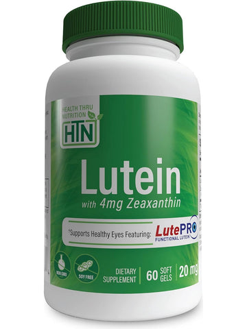 Health Thru Nutrition, Lutein 20mg with Zeaxanthin 4mg as LutePro, 60 Softgels