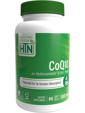 Health Thru Nutrition, CoQ10 as Hydrosoluble Q-Gel 100mg, 60 Softgels