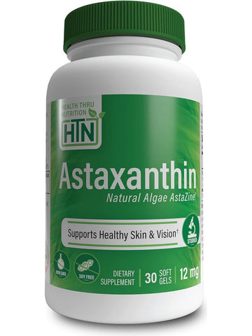 Health Thru Nutrition, Astaxanthin as Natural Algae AstaZine 12 mg, 30 Softgels