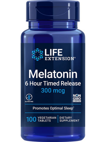 Life Extension, Melatonin 6 Hour Timed Release, 300 mcg, 100 vegetarian tablets