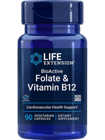 Life Extension, BioActive Folate & Vitamin B12, 90 vegetarian capsules