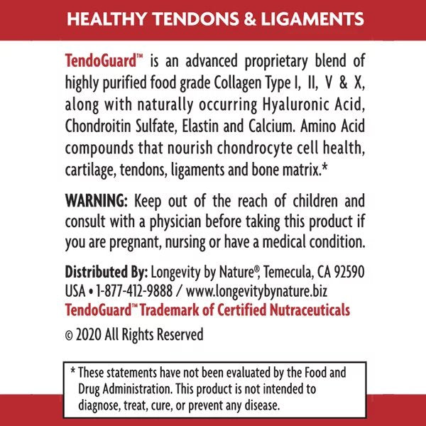Longevity by Nature, TendoGuard Joint Collagen, 60 Capsules