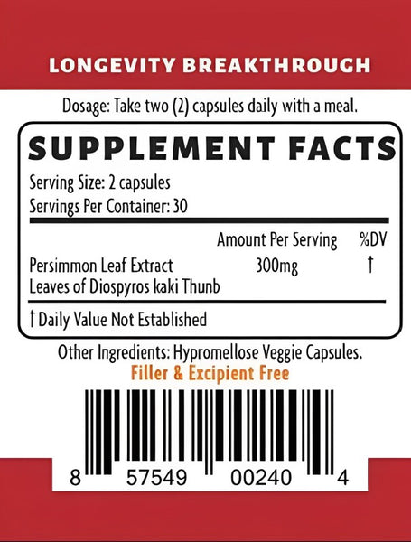 Longevity by Nature, Persimonal Cardiovascular Health Support, 60 Capsules