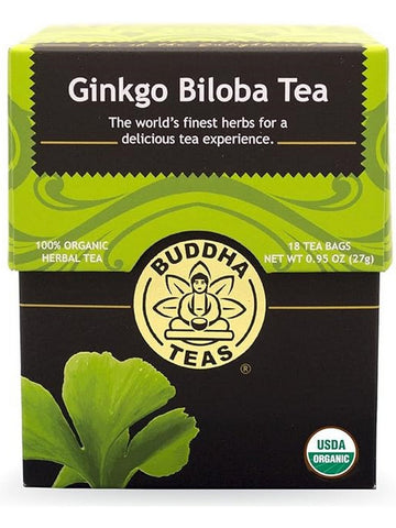 ** 12 PACK ** Buddha Teas, Ginkgo Biloba Tea, 18 Tea Bags