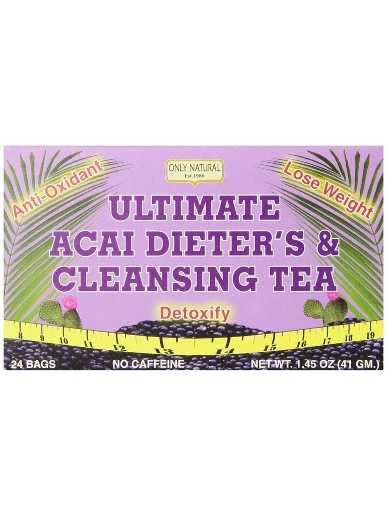 Ultimate Acai Dieter's & Cleansing Tea, 24 bags, Only Natural