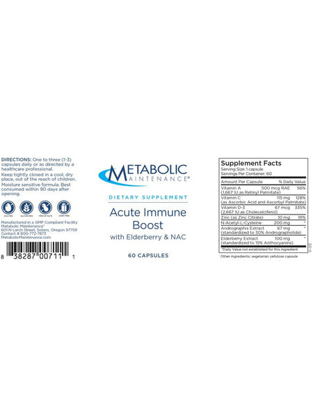 Metabolic Maintenance, Acute Immune Boost, 60 capsules