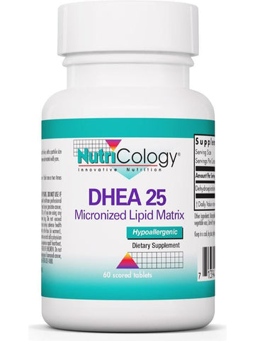 NutriCology, DHEA 25 Micronized Lipid Matrix, 60 Scored Tablets