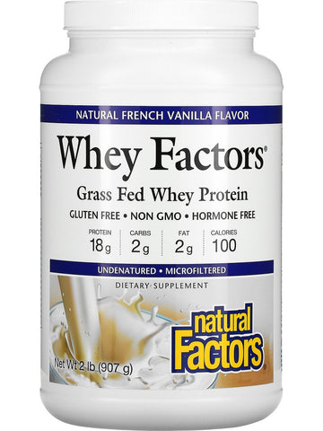 Natural Factors, Grass Fed Whey Protein, French Vanilla, 2 lb