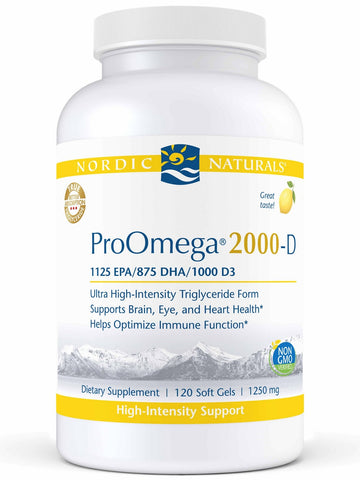 Nordic Naturals, ProOmega® 2000-D, Lemon, 120 Soft Gels