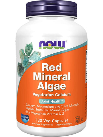 NOW Foods, Red Mineral Algae Vegetarian Calcium, 180 veg capsules