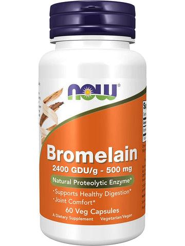 NOW Foods, Bromelain 2400 GDU/g/500 mg, 60 veg capsules