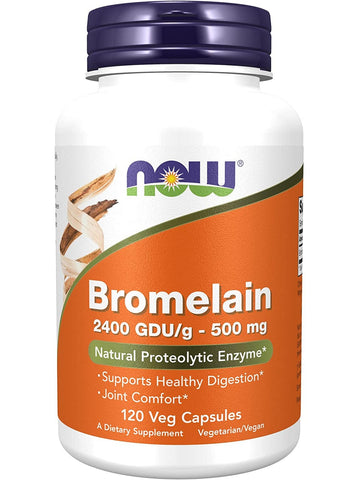 NOW Foods, Bromelain 2400 GDU/g/500 mg, 120 veg capsules