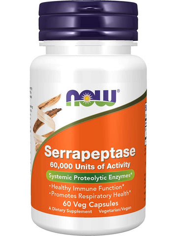 NOW Foods, Serrapeptase 60,000 Units of Activity, 60 veg capsules