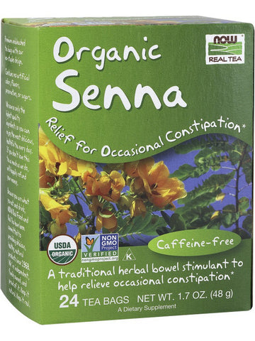 NOW Foods, Organic Senna Tea, Relief for Occasional Constipation, 24 tea bags