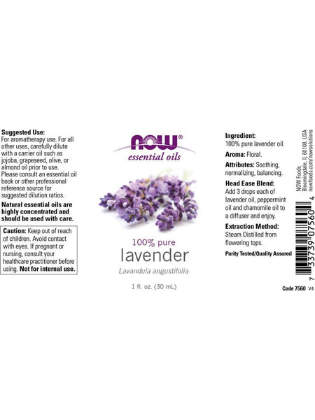 NOW Foods, Lavender Oil, 100% Pure, 1 fl oz