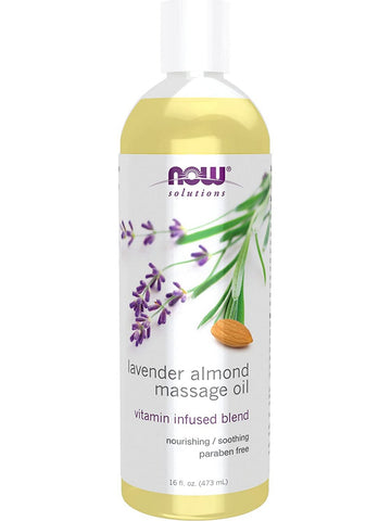NOW Foods, Lavender Almond Massage Oil, Vitamin Infused Blend, 16 fl oz