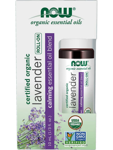 NOW Foods, Lavender Calming Essential Oil Blend, Organic Roll-On, 10 mL