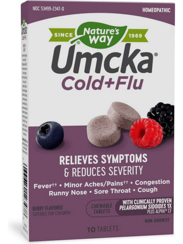 Nature's Way, Umcka® Cold+Flu Berry Chewable, 10 tablets