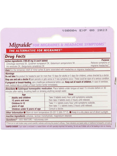 Boericke & Tafel, Migraide®, 40 tablets