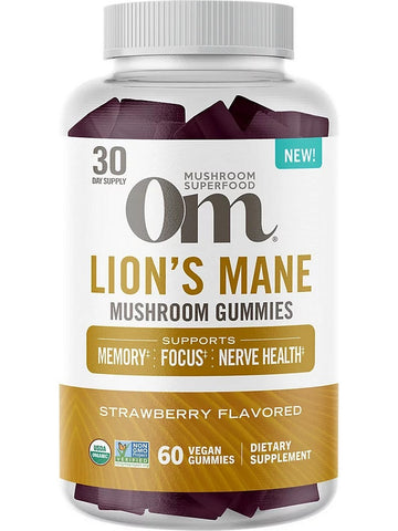 Om Mushroom Superfood, Lion's Mane Mushroom Gummies, 60 Vegan Gummies